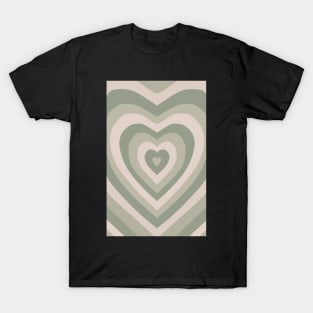 Y2K sage heart pattern T-Shirt